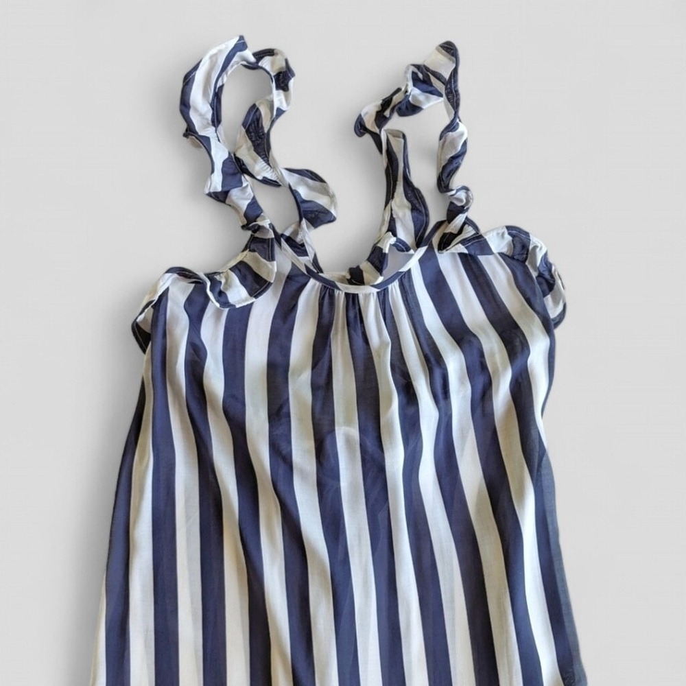 Anthropologie Striped Open Back Tiered Ruffle Maxi Dress Sz M NWT - Picture 9 of 16